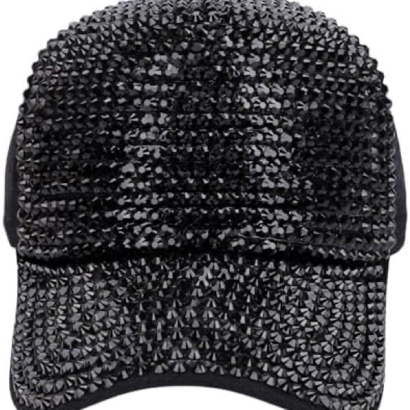 Black Rhinestone Decor Baseball Cap - Picture 15 of 16